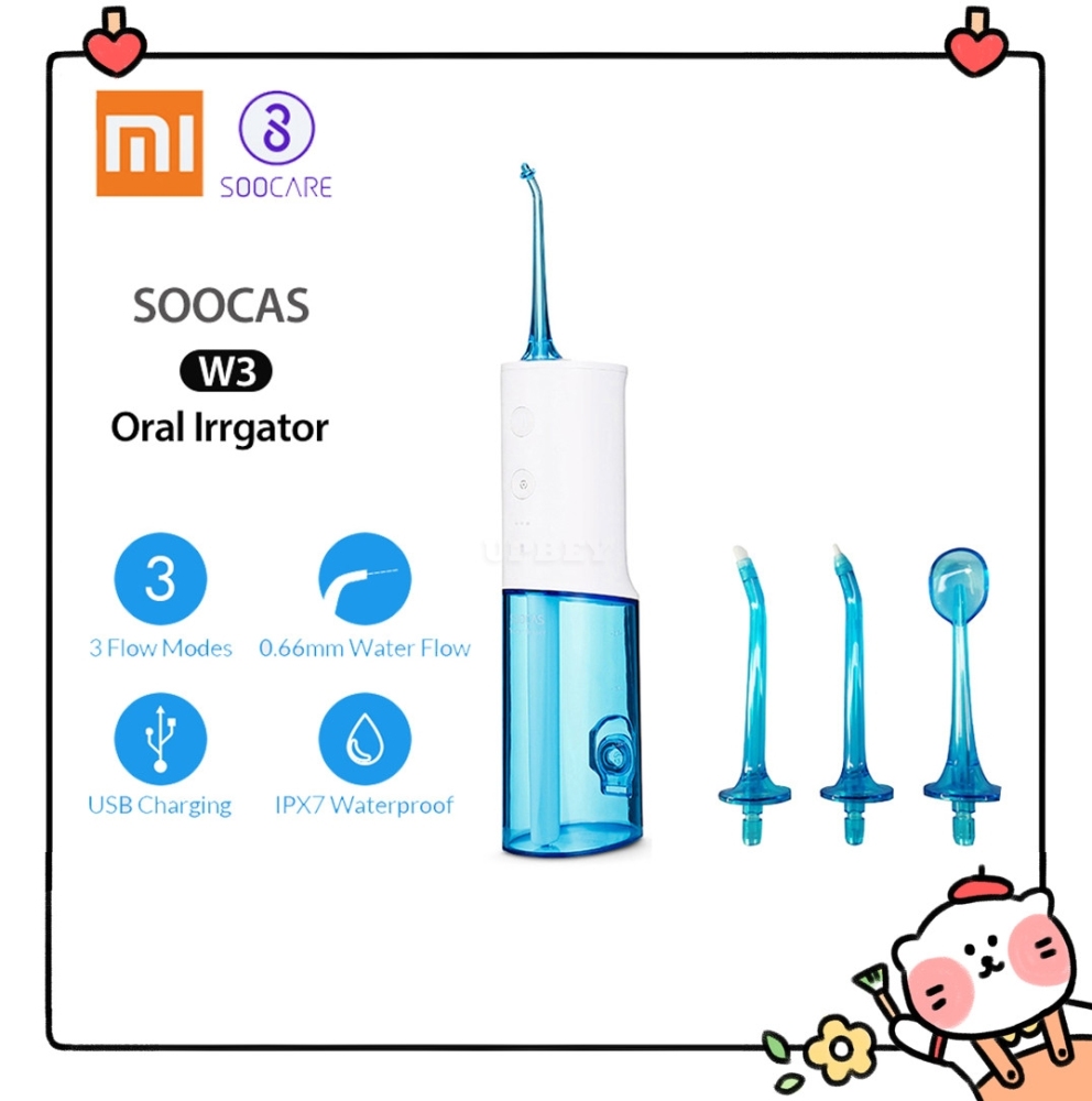 Xiaomi SOOCAS W3 Oral Irrigator Portable Water Dental Flosser Water Jet Cleaning Tooth Denture Cleaner Teeth Brush Blue