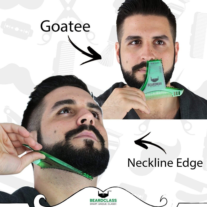 Beard Shaping Styling Template Beard Comb Men Shaving Tools Hair Beard Trim Template Comb purple