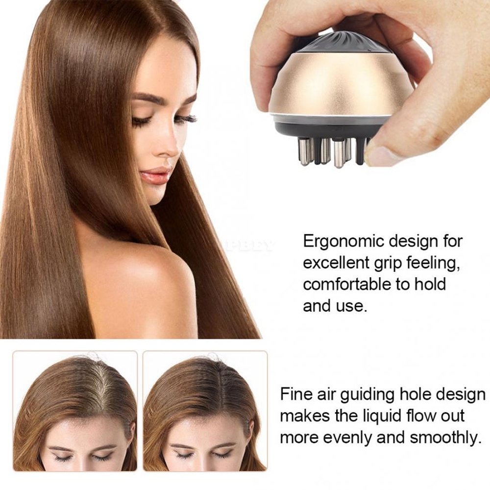 Mini Handheld Liquid Guiding Comb Anti-off Promote Hair Regrowth Scalp Massager Hair Care Gold