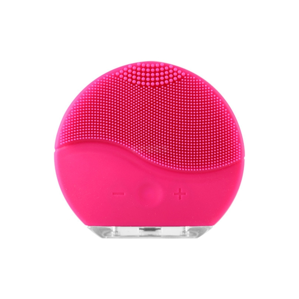 Face Cleaning Brush Waterproof Silicon Electric Masager Cleansing System rose Red