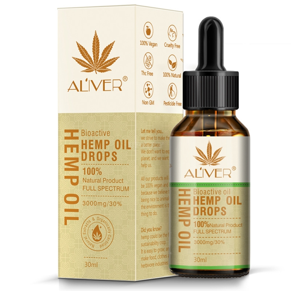 Organic Hemp Seed Oil Pain Relief Massage Oil Herbal Drops Reduce Stress Sleep Aid Body Oil Organic Essential Oils yellow