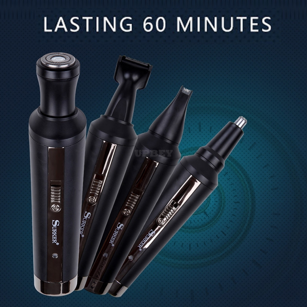Surker Sk-217 4 In 1 Multi-Function Trimmer Waterproof Rechargeable Shaver Nose Hair Styling Knife Corner black_EU plug