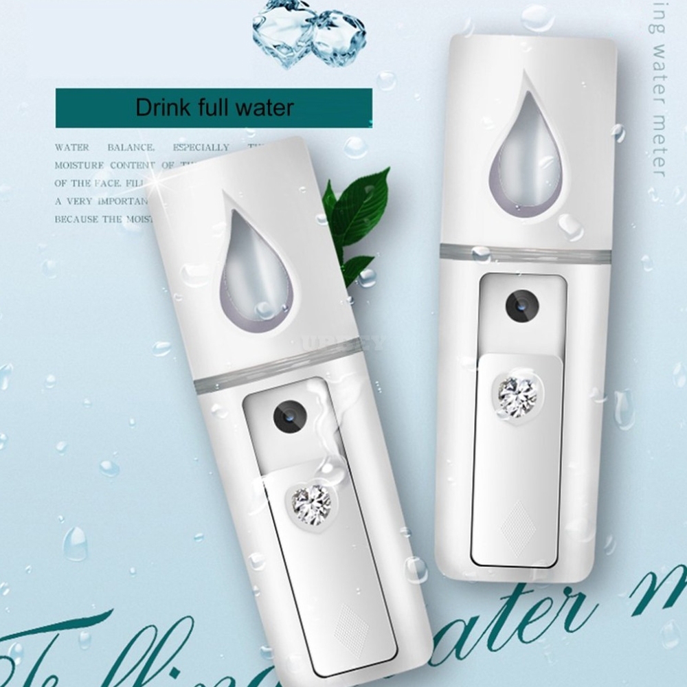Portable Handheld Nano Spray Ultrasonic Atomizer Rechargeable Mini Facial Hydrating Humidifier white