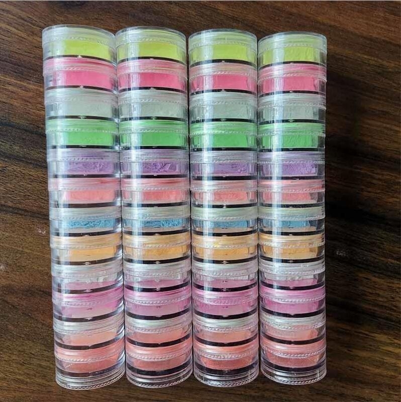 12 Colors Fluorescence Nail Glitter Powder Light Luminous Ultrafine Glowing Pigment Neon Nail Powder 1#