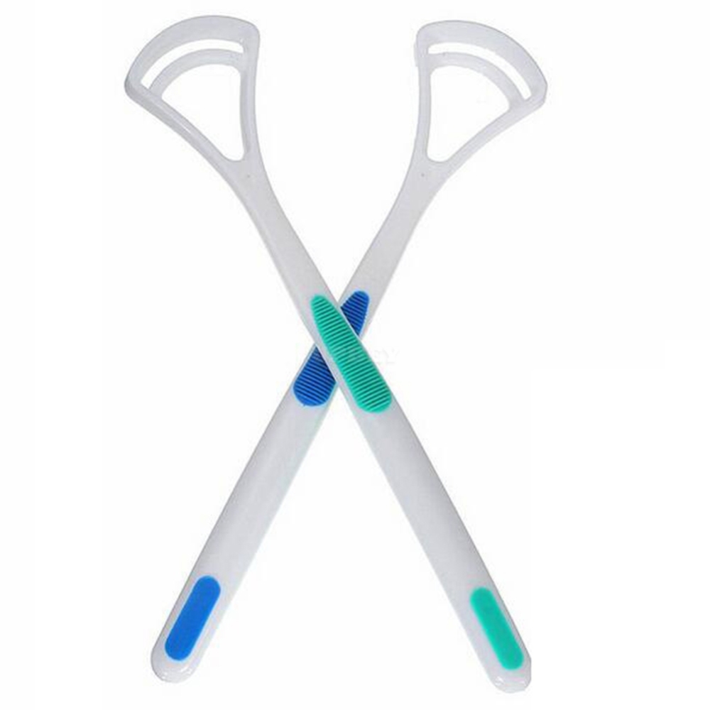 2 Pcs Oral Care Tongue Scraper Cleaner Fresh Breath Oral Hygiene Toothbrush Tools Reduce Tooth Decay