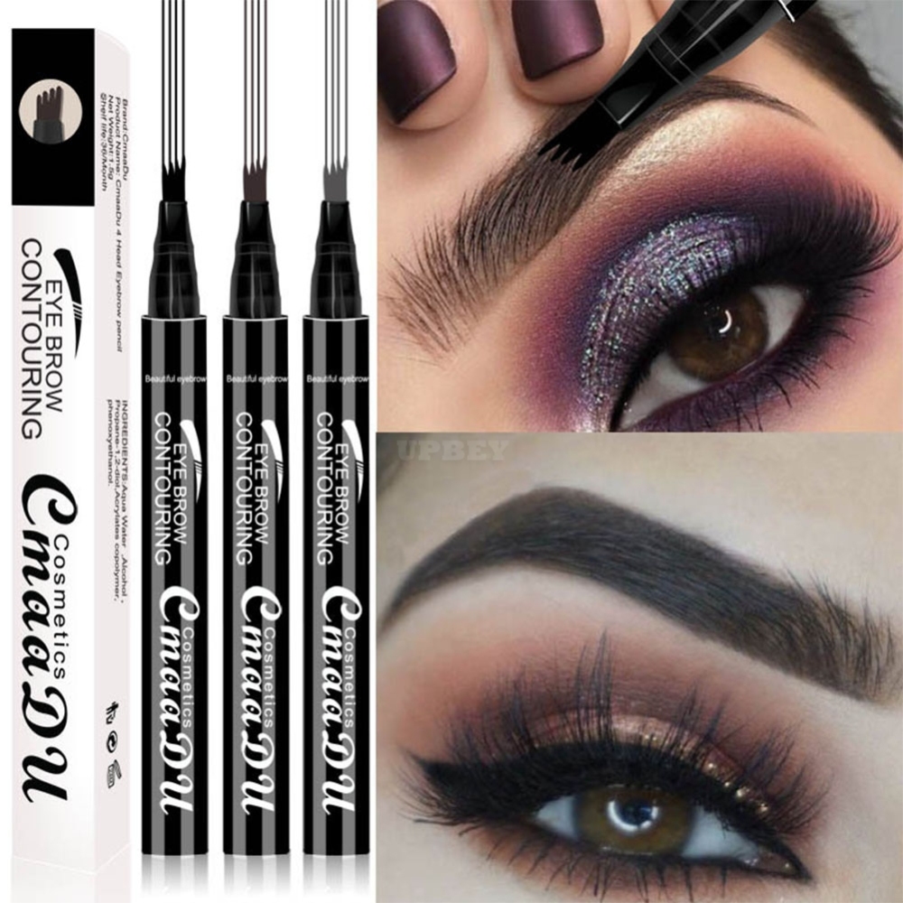 4 Fork Tip Head Eyebrow Pencil Smudge-proof Long-lasting Non Staining Brows Pen