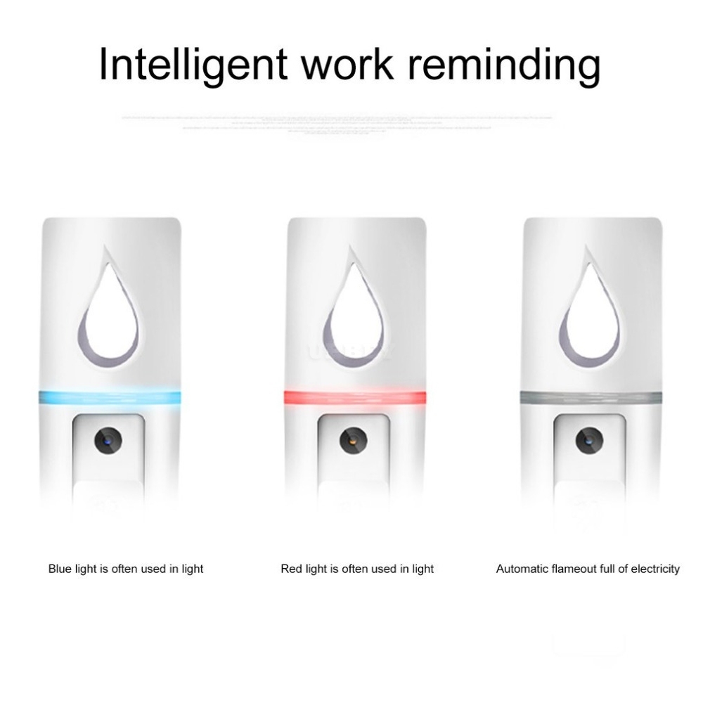 Portable Handheld Nano Spray Ultrasonic Atomizer Rechargeable Mini Facial Hydrating Humidifier white