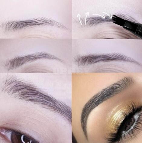 4 Fork Tip Head Eyebrow Pencil Smudge-proof Long-lasting Non Staining Brows Pen