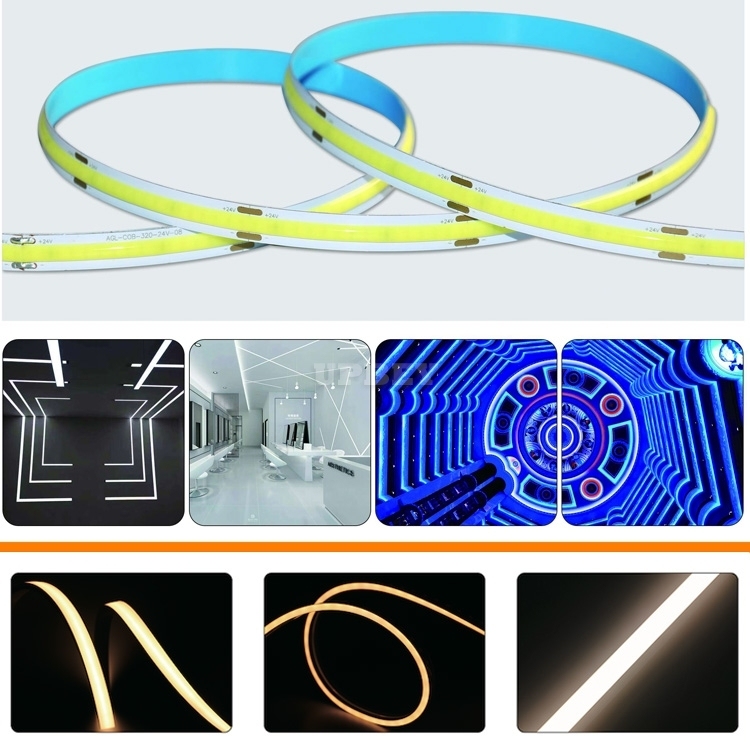 B2B New 2021 COB LED Strip Light 240 / 320 / 378 / 384 / 528 Leds/m RGB/W Custom Made Direct Factory