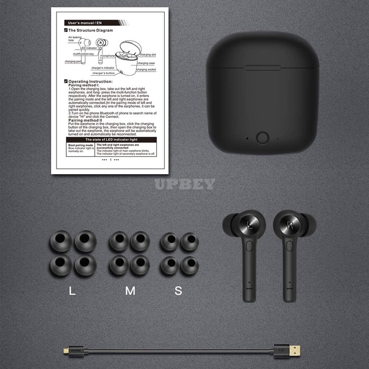 Bluedio HI (Hurricane) Wireless Earphone Bluetooth V5.0 20 Hours Play With Charging Earbuds Headset Microphone TWS Headphone