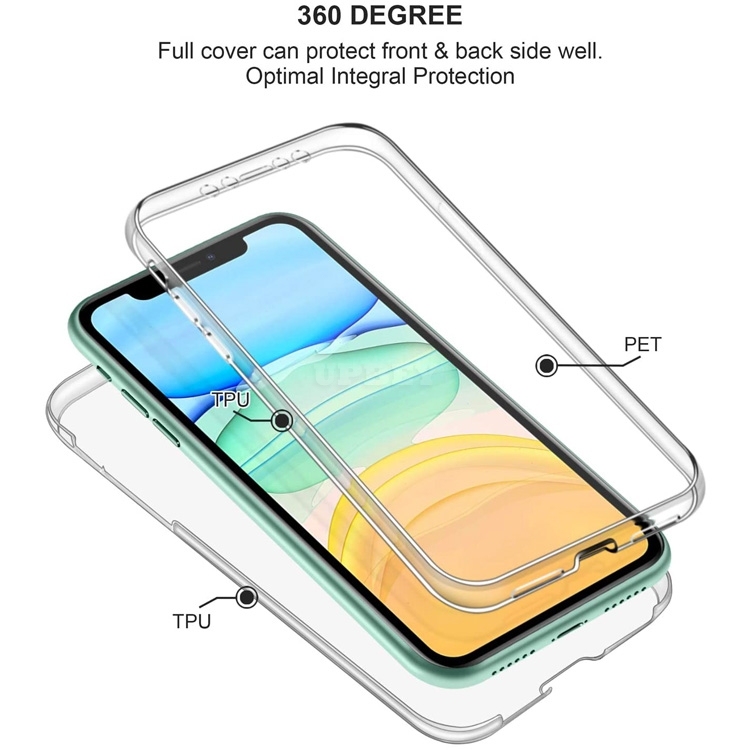 Cover Case TPU for iPhone Protect Clear Front + Back for Apple 12 / 11 / 11 Pro / 11 Pro Max / SE 2020 / X-XS / XS Max / XR / 7-8 / 7-8 Plus / 6-6S / 