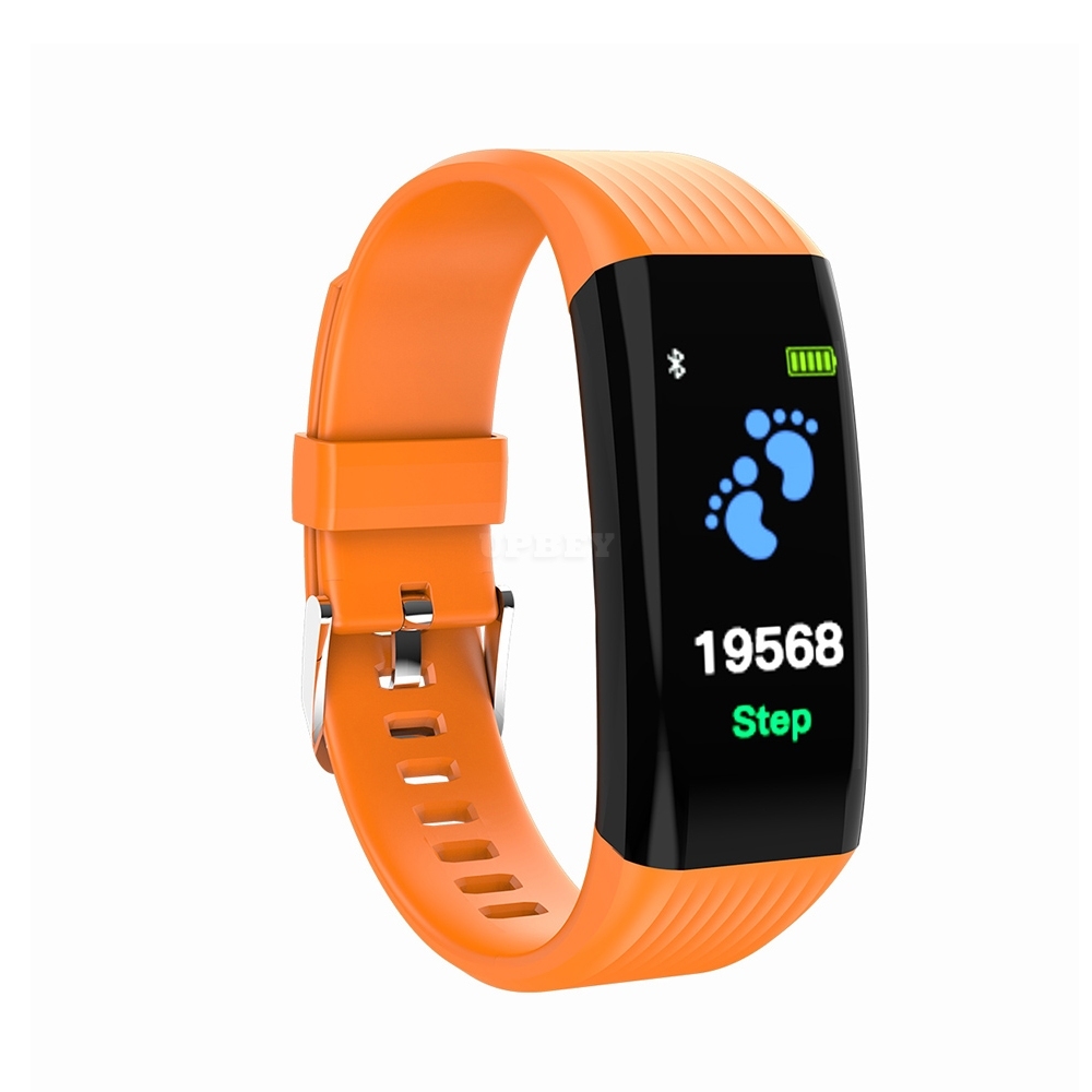 L2B38-B06 Sports Wristband Heart Rate Monitor Smart Band Blood Pressure Steps Calories Mileage Tracker Fitness Bracelet Orange