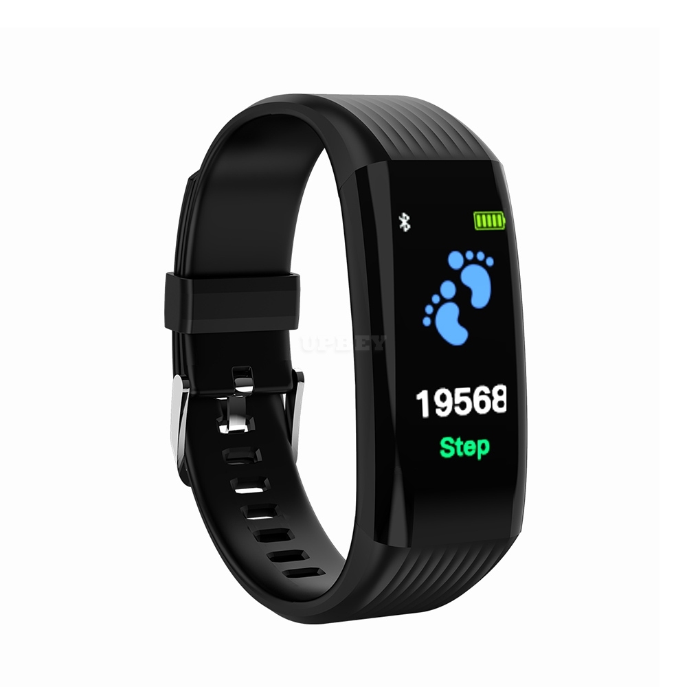 L2B38-B06 Sports Wristband Heart Rate Monitor Smart Band Blood Pressure Steps Calories Mileage Tracker Fitness Bracelet Black