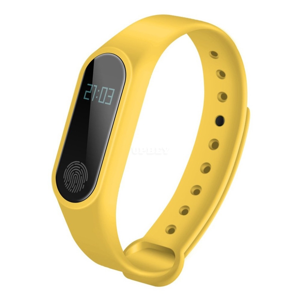 M2 Portable Heart Rate Monitor Water Resistance Fitness Pedometer Multi-Functional Sport Bracelet Yellow