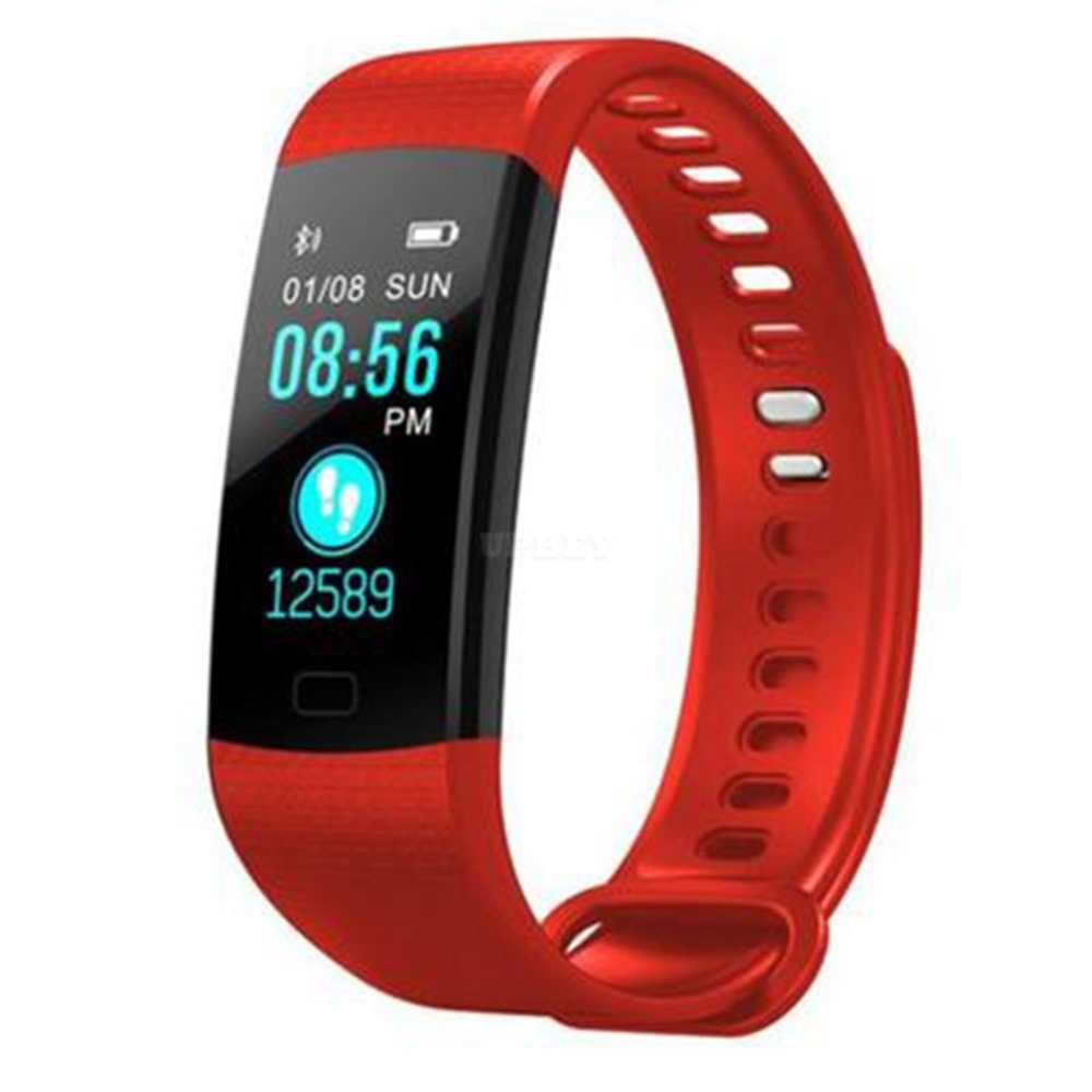 Y5 Smart Watch Bracelet - Heart Rate Monitor, IP67 Waterproof, Color Screen - Red