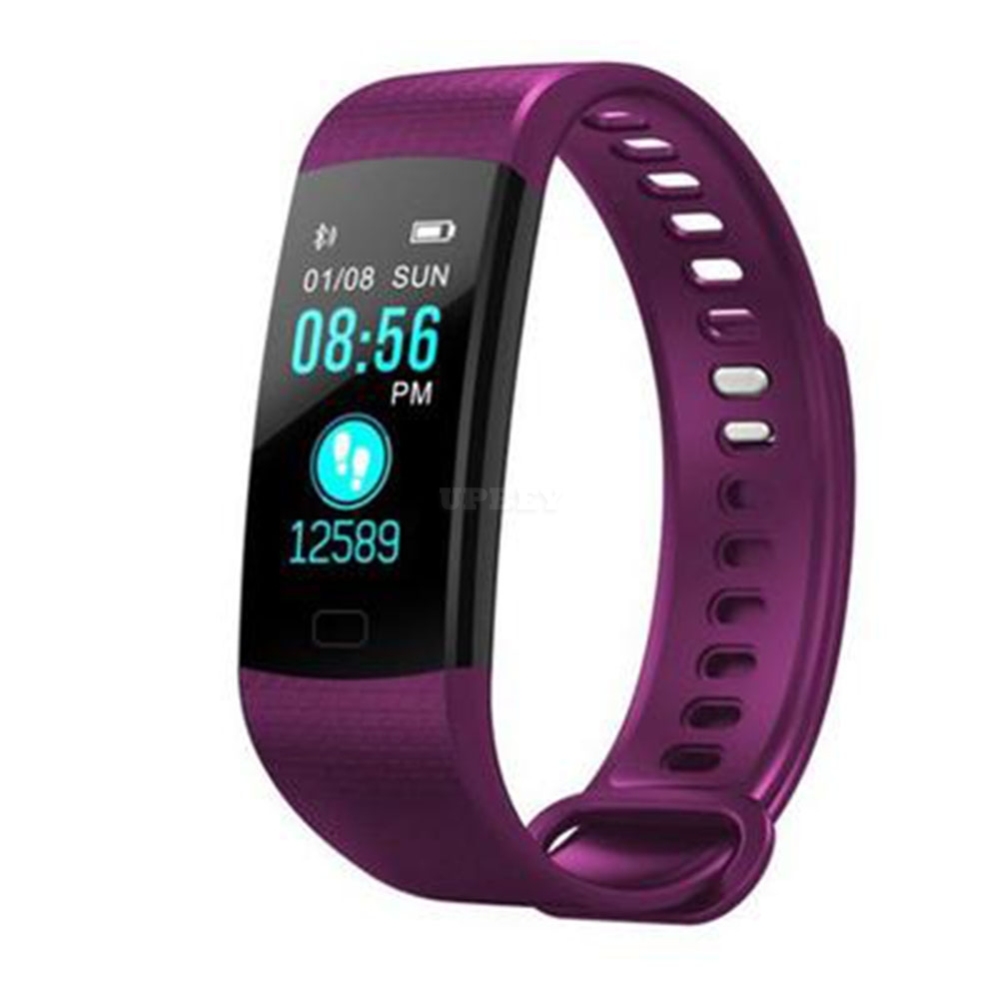 Y5 Smart Watch Bracelet - Heart Rate Monitor, IP67 Waterproof, Color Screen - Purple