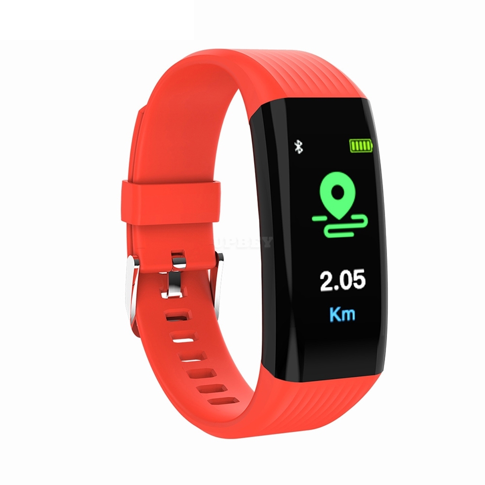 L2B38-B06 Sports Wristband Heart Rate Monitor Smart Band Blood Pressure Steps Calories Mileage Tracker Fitness Bracelet Red