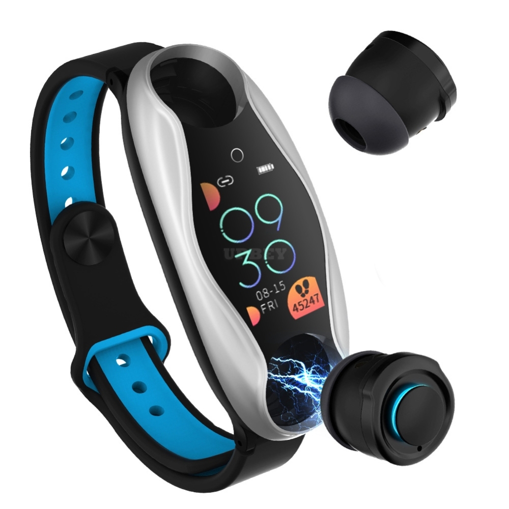 Smart Watch Bracelet with Wireless Headset for LEMFO LT04 Silver grey