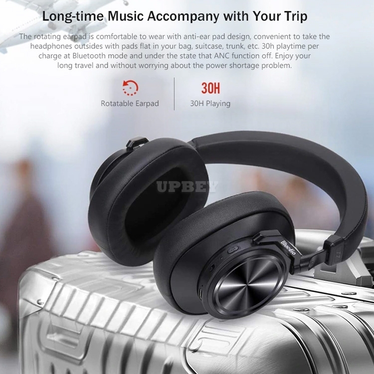 Bluedio T7 Plus Wireless Headphone Active Noise Cancelling User-defined Bluetooth Headphone SD Card Slot