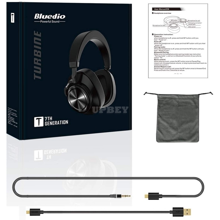 Bluedio T7 Plus Wireless Headphone Active Noise Cancelling User-defined Bluetooth Headphone SD Card Slot
