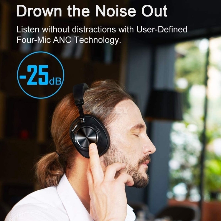 Bluedio T7 Plus Wireless Headphone Active Noise Cancelling User-defined Bluetooth Headphone SD Card Slot