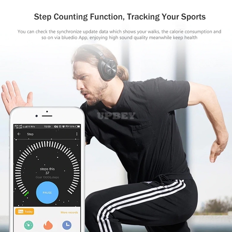 Bluedio T7 Plus Wireless Headphone Active Noise Cancelling User-defined Bluetooth Headphone SD Card Slot