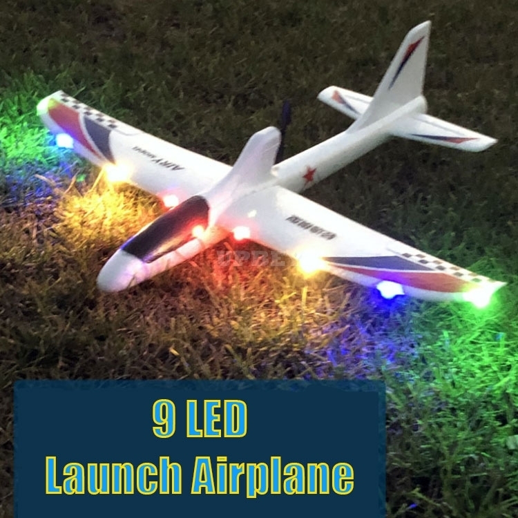 Flying LED Airplanes USB Charging Luminous Electric Hand Throwing Glider Soft Foam Coloured Lights Launch Toy for Children Gift Kids Fun