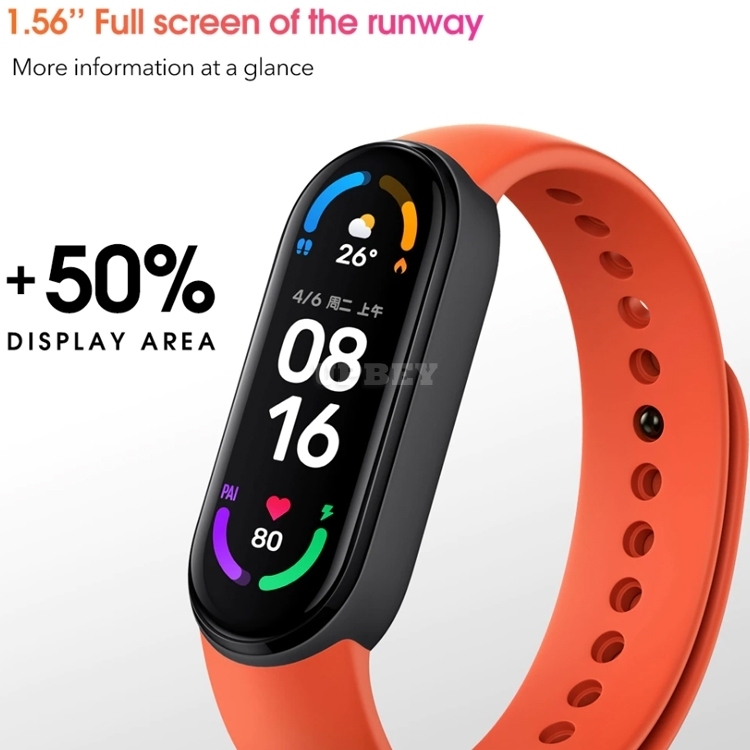 2021 New Original Mi Band 6 Xiaomi NFC GPS Altimeter Multilanguage Smartband Fitness Tracker Smart Bracelet Heart Rate Waterproof Blood Oxygen