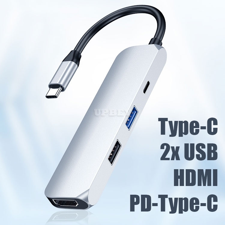 4in1 Card Reader HDMI TV-OUT Type-C USB 3.0 & 2.0 for Macbook Air Pro Laptop Charger PD Power Delivery Adapter