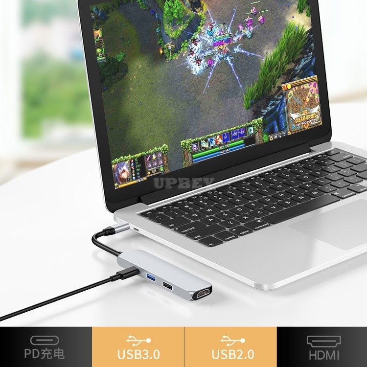 4in1 Card Reader HDMI TV-OUT Type-C USB 3.0 & 2.0 for Macbook Air Pro Laptop Charger PD Power Delivery Adapter