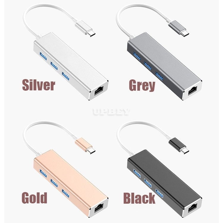 4in1 Card Reader Type-C 3x USB 3.0 Port Ethernet RJ45 Lan Female for Macbook Air Pro Laptop Computer Hub Cable Adapter Gigabit