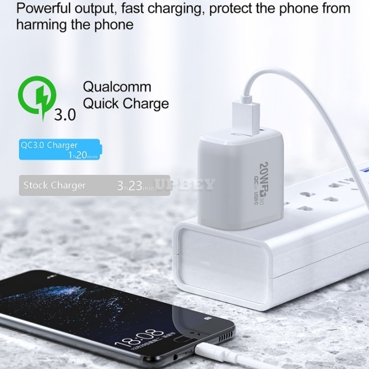 20W Type-C PD 3.0 Quick Charge Adpater QC 3.0 Plug USB-C USB-A Qualcomm Wall Charging Protections for iPhone Samsung Xiaomi Huawei EU US UK AU
