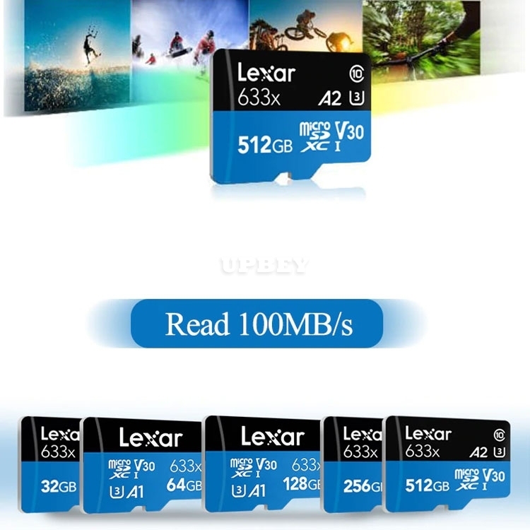 Memory Card Micro SD Lexar 633X New Original A1 A2 32gb 64gb 128gb 256gb 512gb 1TB SDXC SDHC Uhs-1 For Drone Camera Smartphone Switch