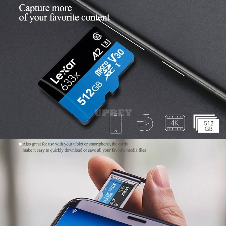 Memory Card Micro SD Lexar 633X New Original A1 A2 32gb 64gb 128gb 256gb 512gb 1TB SDXC SDHC Uhs-1 For Drone Camera Smartphone Switch