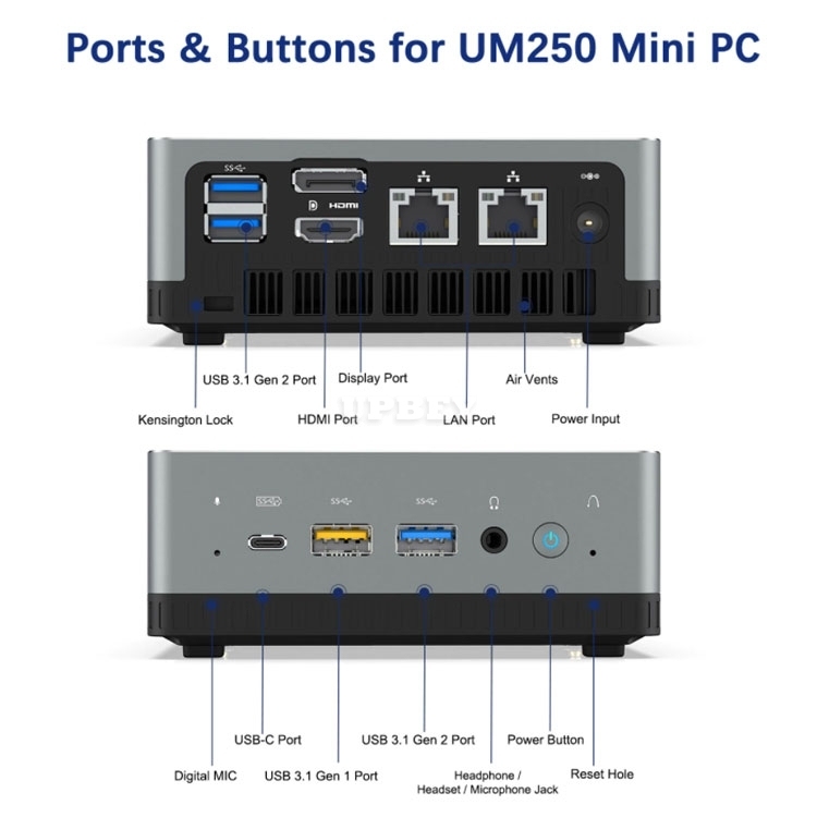 MINIS FORUM UM250 AMD Ryzen5 PRO 2500U Windows 10 Pro MINI PC DDR4 8-16GB RAM 256-512 SSD WIFI 6 BT 5.1 Game Computer 2.5 Inch SATA HDD