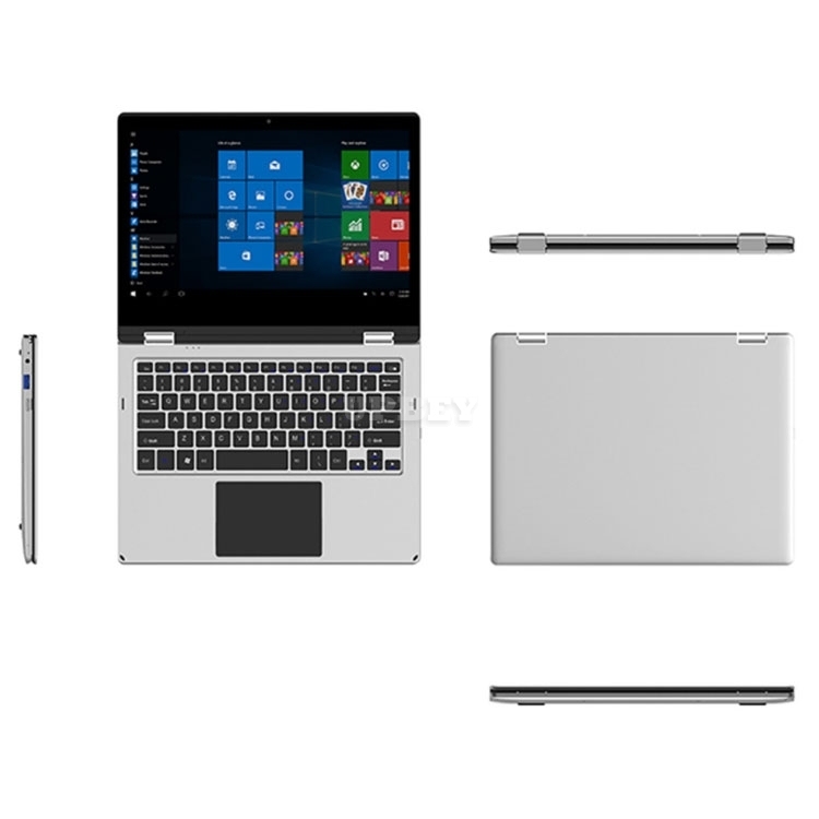 Foldable 360° Touch Screen Laptop 13.3 Inch Windows 10, Intel Celeron Processor, 4GB, 64GB SSD, Notebook for Student Business with Camera