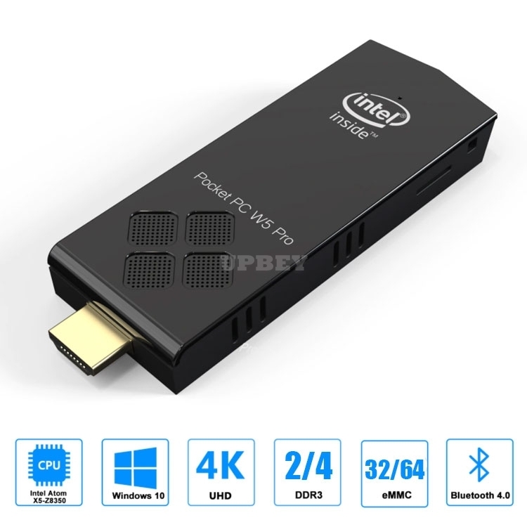Mini PC Stick W5 PRO Windows10 Quad Core Atom x5-Z8350 RAM 4GB ROM 64GB 1000M Lan Media Player Set Top Box Business Home School