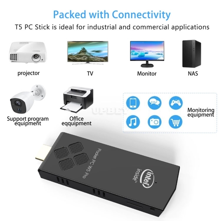 Mini PC Stick W5 PRO Windows10 Quad Core Atom x5-Z8350 RAM 4GB ROM 64GB 1000M Lan Media Player Set Top Box Business Home School
