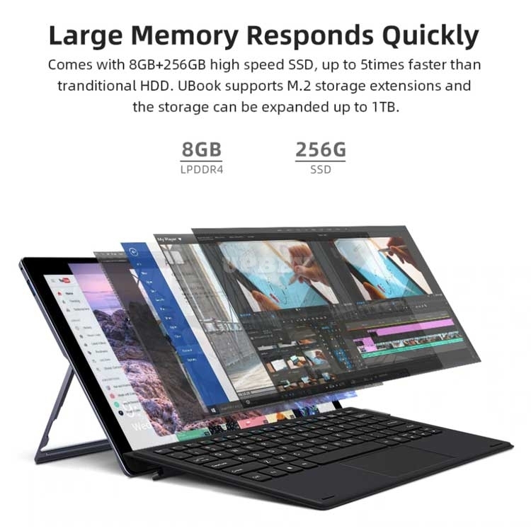 2in1 Tablet + PC CHUWI UBook 11.6 Inch IPS Screen Intel Celeron N4120 Quad Core LPDDR4 8GB 256GB SSD Storage Windows 10 OS Tablet + Pen + Keyboard