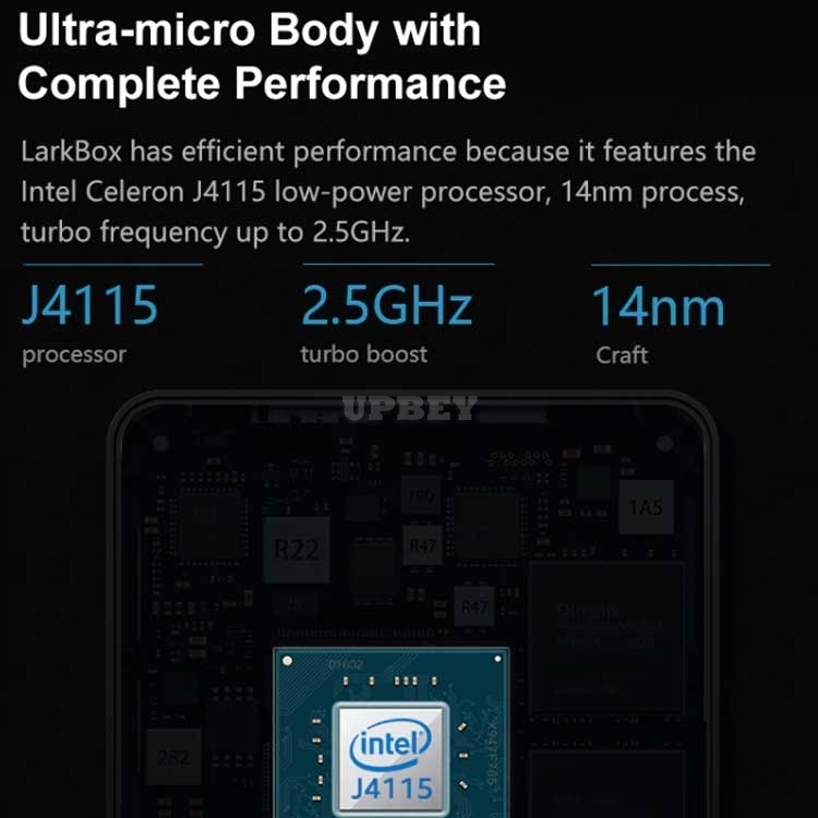 CHUWI LarkBox 4K Mini PC Intel Celeron J4115 Quad Core 6GB RAM 128GB ROM Windows 10 Desktop Computer HD USB-C