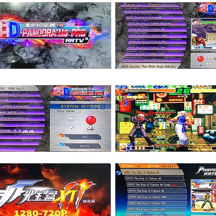 Arcade Box 9D 3399 (16 3D + 3383 2D) Games in 1 Retro Video Games Double Stick Arcade Console 1280*720P 2 Players Retrogames 110V/220V