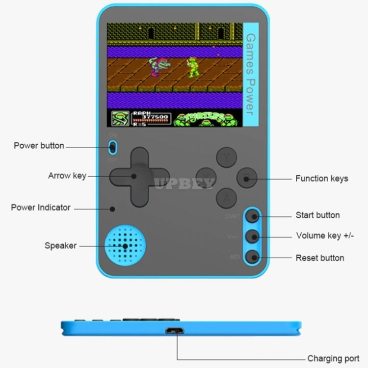 Ultra Thin RS-60/K10 Portable Handheld Game Console Built-in 500 Classic 8 Bit Games Retro Video 2.4 Inch Screen Retrogames