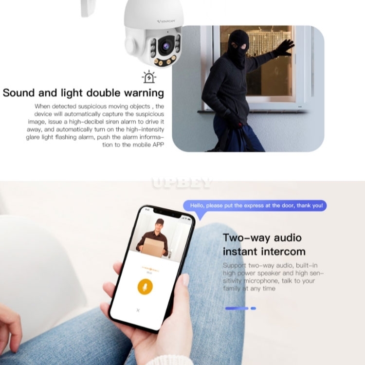 VStarcam CS65-X5 3MP 5X Zoom Wireless WiFi Outdoor HD IP Security Camera Optical Zoom Dome PTZ Support 128G Waterproof IP66