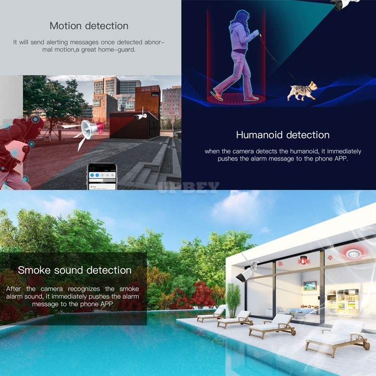 VStarcam CS55 IP66 Waterproof Outdoor Wireless Camera Motion Smoke Humanoid Departure Detection Wifi Record TF Cloud Night Vision Security CCTV IP