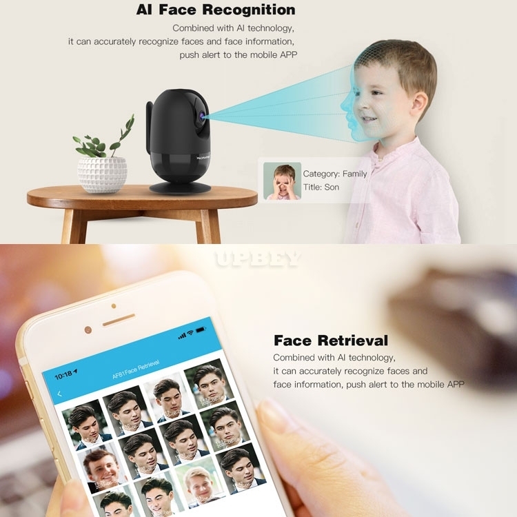 VStarcam AF81 IP Wireless Camera AI Face Recognition Motion Smoke Alarm Humanoid Crying Baby Detection Wifi Indoor Cloud Night Vision Security CCTV