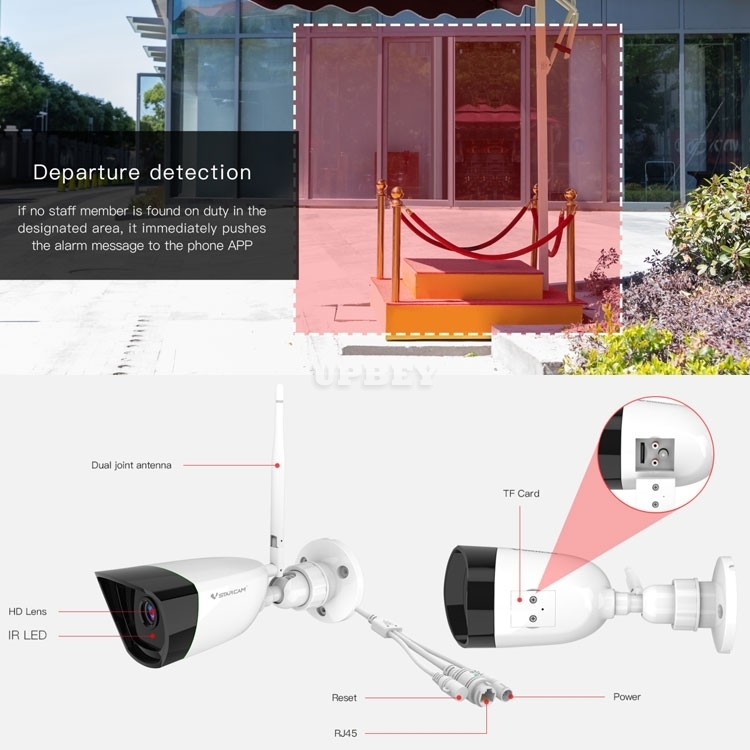 VStarcam CS55 IP66 Waterproof Outdoor Wireless Camera Motion Smoke Humanoid Departure Detection Wifi Record TF Cloud Night Vision Security CCTV IP