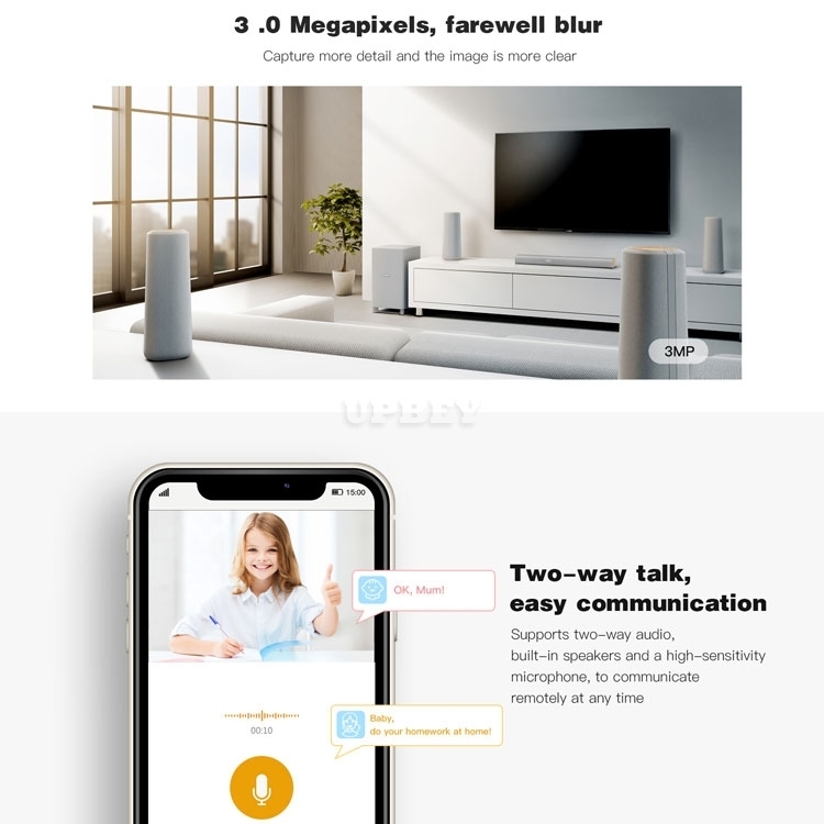VStarcam AF81 IP Wireless Camera AI Face Recognition Motion Smoke Alarm Humanoid Crying Baby Detection Wifi Indoor Cloud Night Vision Security CCTV