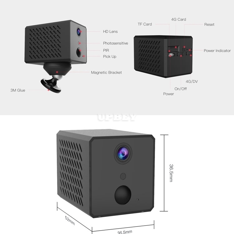VStarcam CB72 Mini Camera 2 Years Battery 2600mAh IP Wireless Motion Detection Indoor Night Vision CCTV 1080P 4G SIM Card Wifi Security Alarm