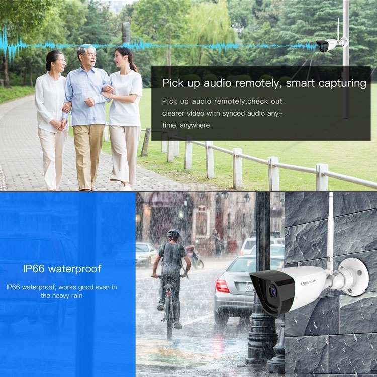VStarcam CS55 IP66 Waterproof Outdoor Wireless Camera Motion Smoke Humanoid Departure Detection Wifi Record TF Cloud Night Vision Security CCTV IP