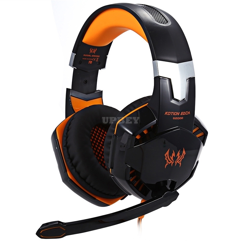 Cool Gaming 3.5mm Headset Mic LED Stereo Surround Headphones for PS3 PS4 PS5 Xbox Series S / X ONE 360 Blue Orange Black